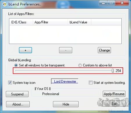 Blend(窗口透明度設(shè)置軟件)