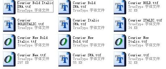 Courier new字體等共19款打包