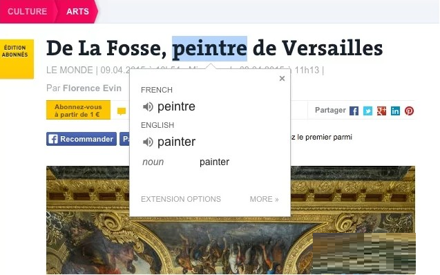 google翻譯插件截圖