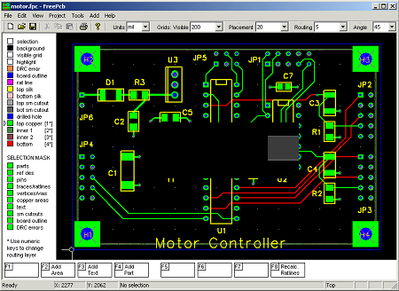 PCB版圖設(shè)計(jì)工具(FreePCB)截圖