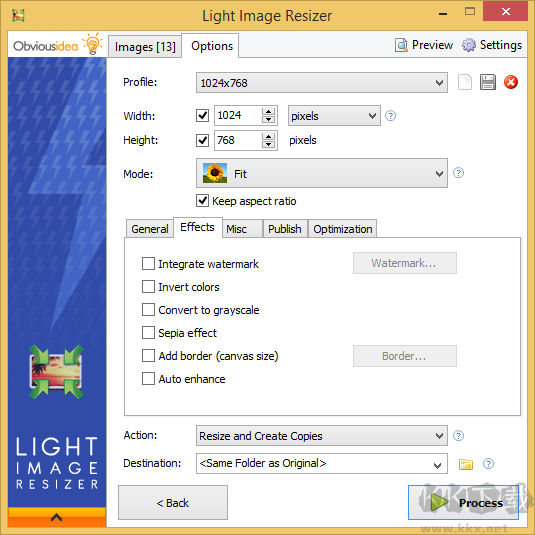 圖像處理軟件(ObviousIdea Light Image Resizer)