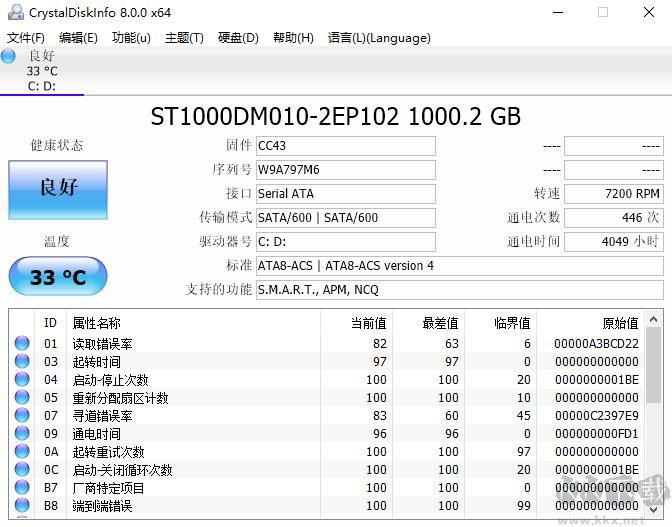 CrystalDiskInfo-硬盤(pán)檢測(cè)工具