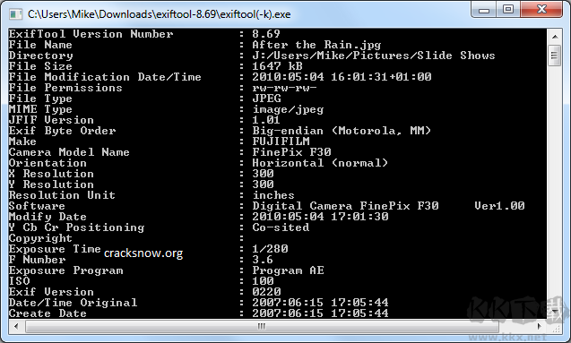 ExifTool圖像工具漢化綠色版