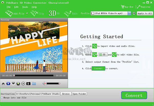 7thShare 3D Video Converter中文綠色版
