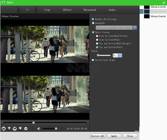 7thShare 3D Video Converter中文綠色版
