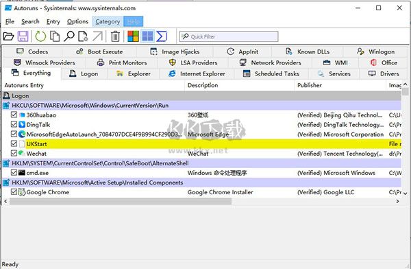AutoRuns(開(kāi)機(jī)啟動(dòng)項(xiàng)管理軟件)