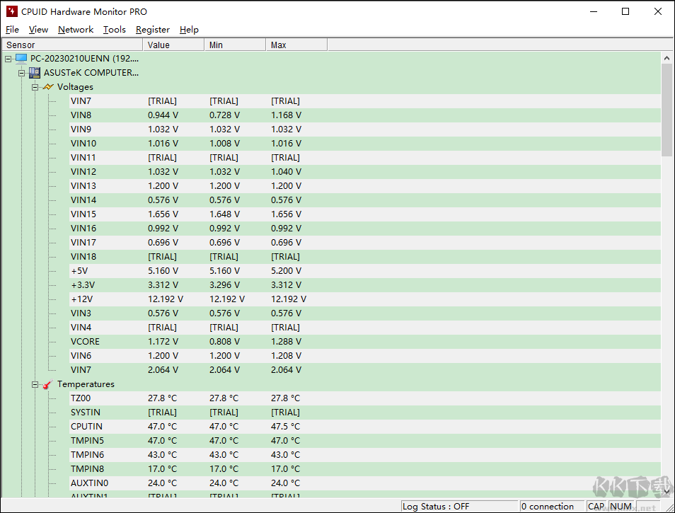 HWMonitor(cpu檢測工具)