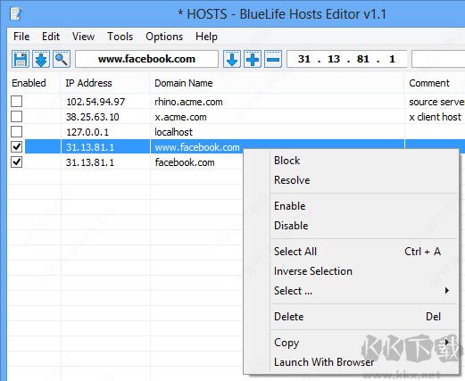 BlueLife Hosts Editor(host文件編輯工具)