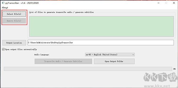 pyTranscriber(語音轉(zhuǎn)字幕軟件)